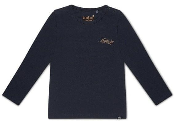 KokoNoko dievčenské tričko z bio bavlny XKB0204 tmavomodrá 110/116